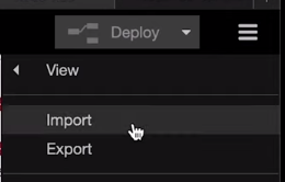 Import Menu in the Node-RED UI