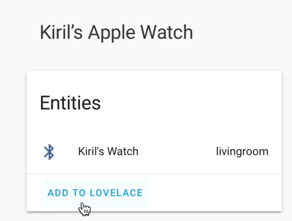 Adding smart watch sensor to Home Assistant Lovelace interface