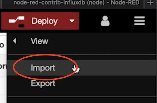 Importing InfluxDB JSON example in Node-RED