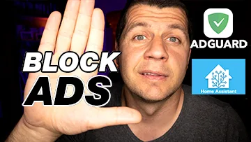 Me with my palm formed as a stop and a label saying Block Ads