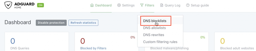 Important options in AdGuard Home 