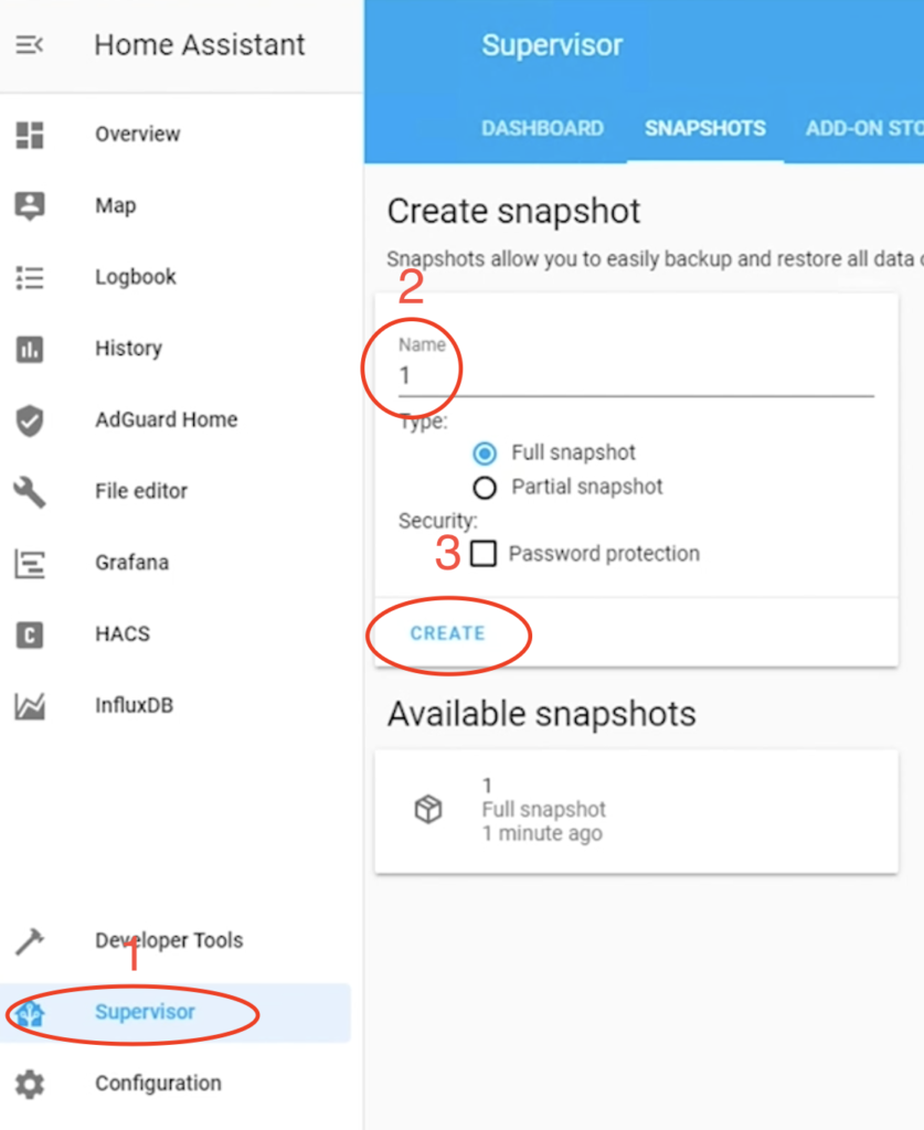 Creating a Home Assistant Snapshot