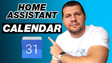Me pointing a the Home Assistant Calendar label