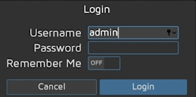 Login to MotionEye with Admin user