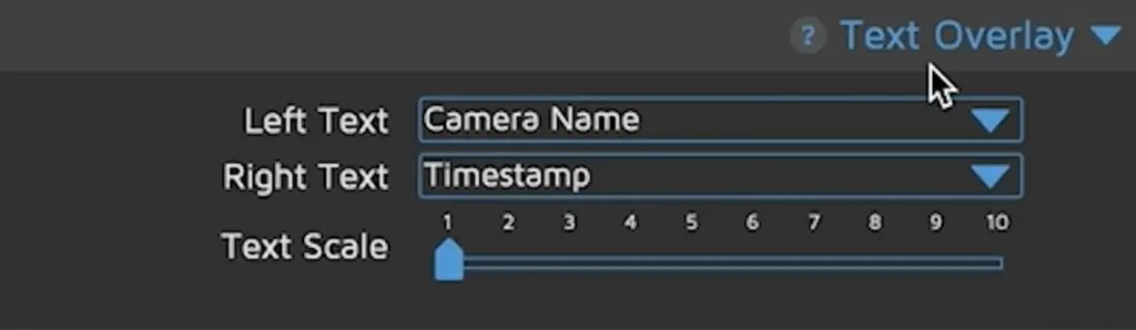 Text Overlay settings in MotionEye