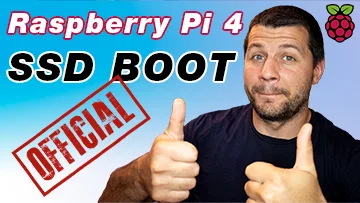 me with thumbs up because of the official Raspberry Pi 4 USB boot