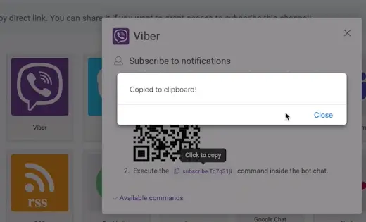 Subscribing for Viber notifications