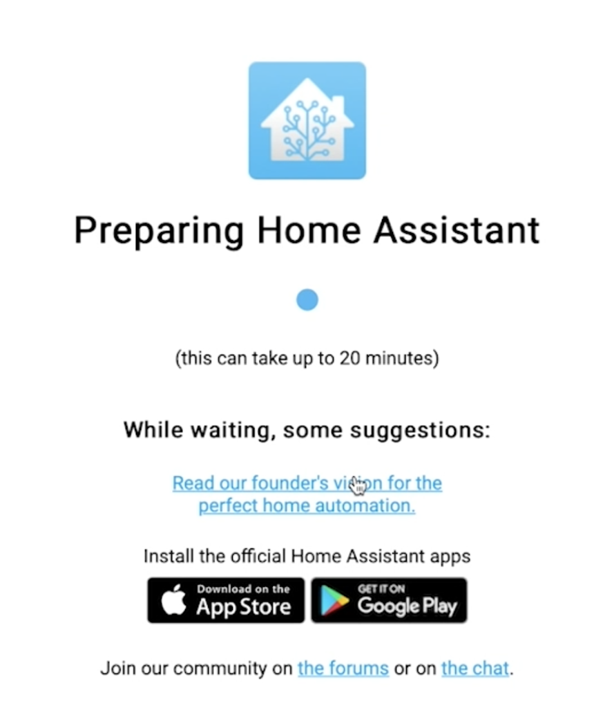 Waiting for the Home Assistant supervised installation to finish