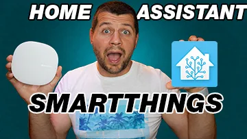Me holding Home Assistant and SmartThings v3 hub