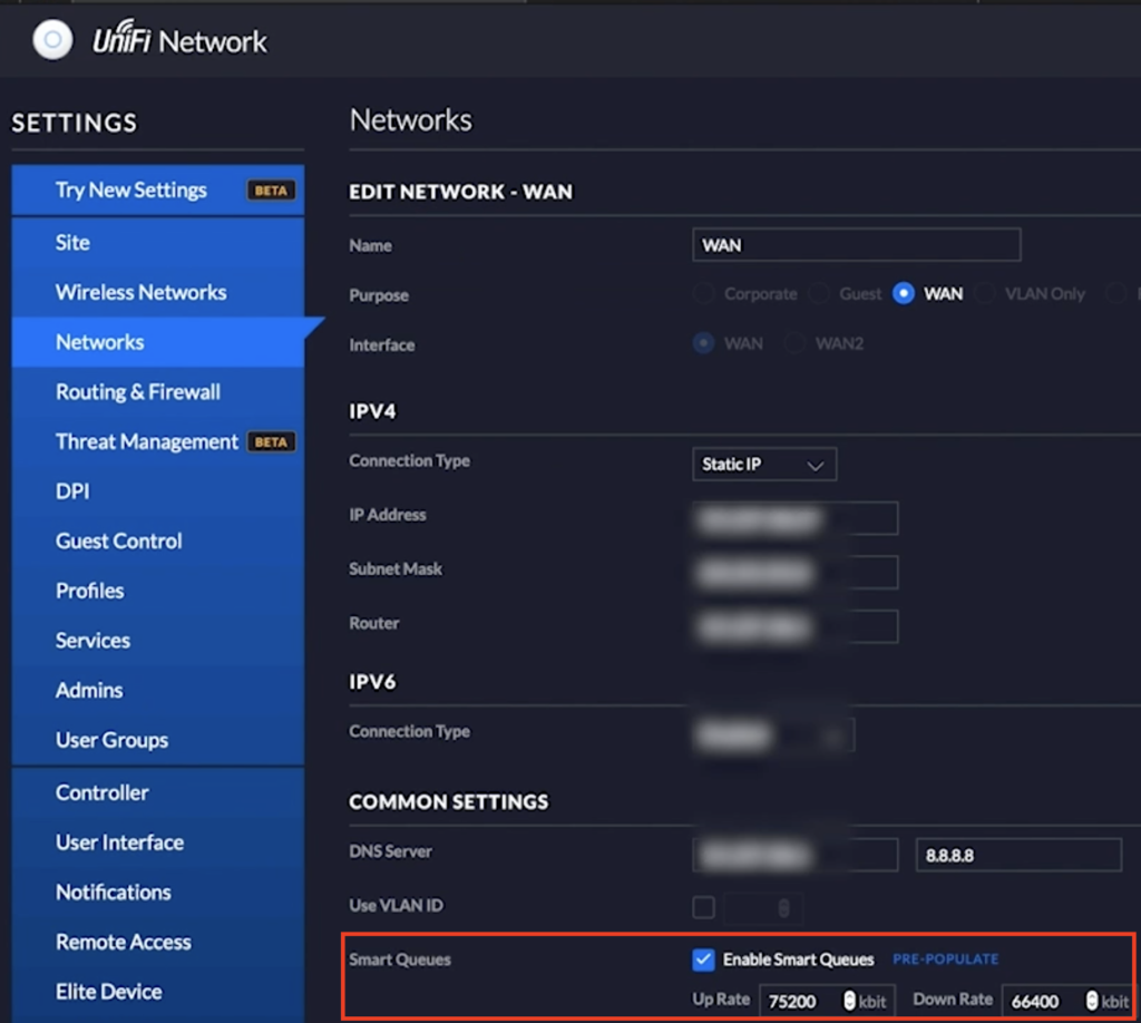 Enable Smart Queues to Optimize UniFi Wired connectivity