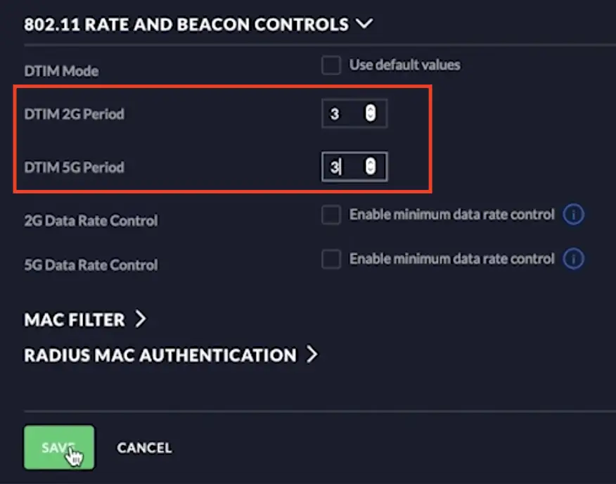 Optimize and troubleshoot UniFi WiFi by setting DTIM period