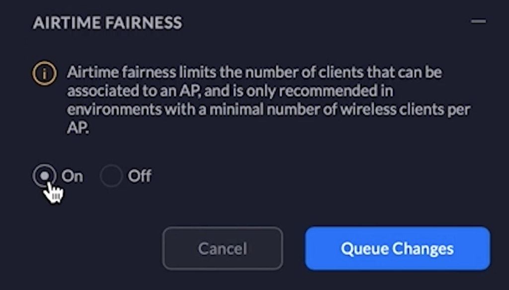 optimize and troubleshoot UniFi AP by enabling airtime fairness feature