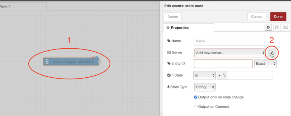 Adding Home Assistant events: state node in Node-RED
