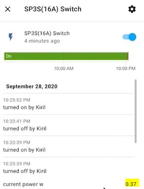 Current power consumption of Broadlink Smart Plug in Home Assistant