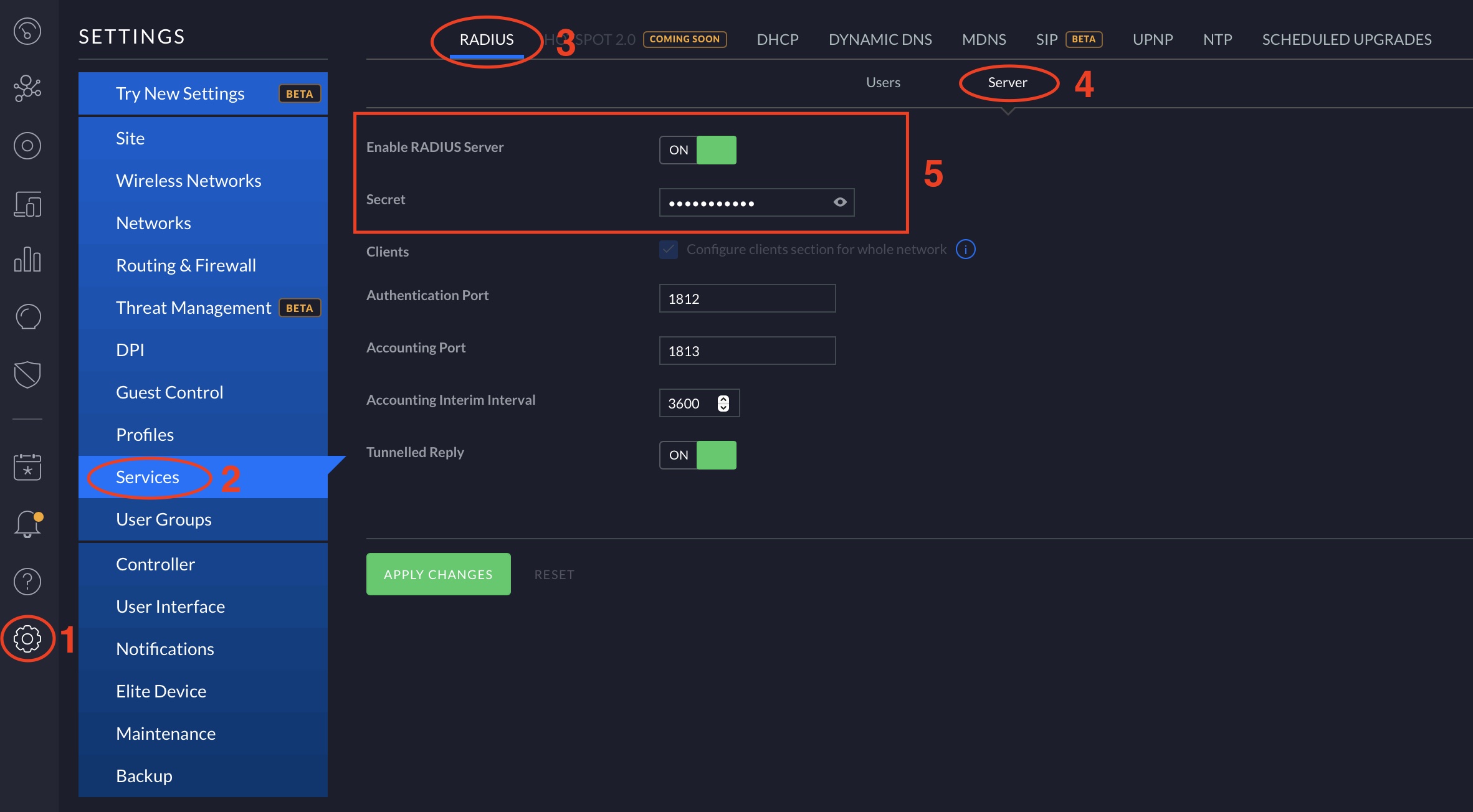 To enable the UniFi Dream Machine VPN or UDM Pro VPN or USG VPN you have to enable the Radius server.