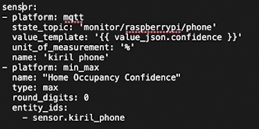 Creating some presence detection sensors in Home Assistant configuration. 