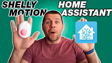 Kiril Peyanski holding Shelly Motion sensor and Home assistant in both hands