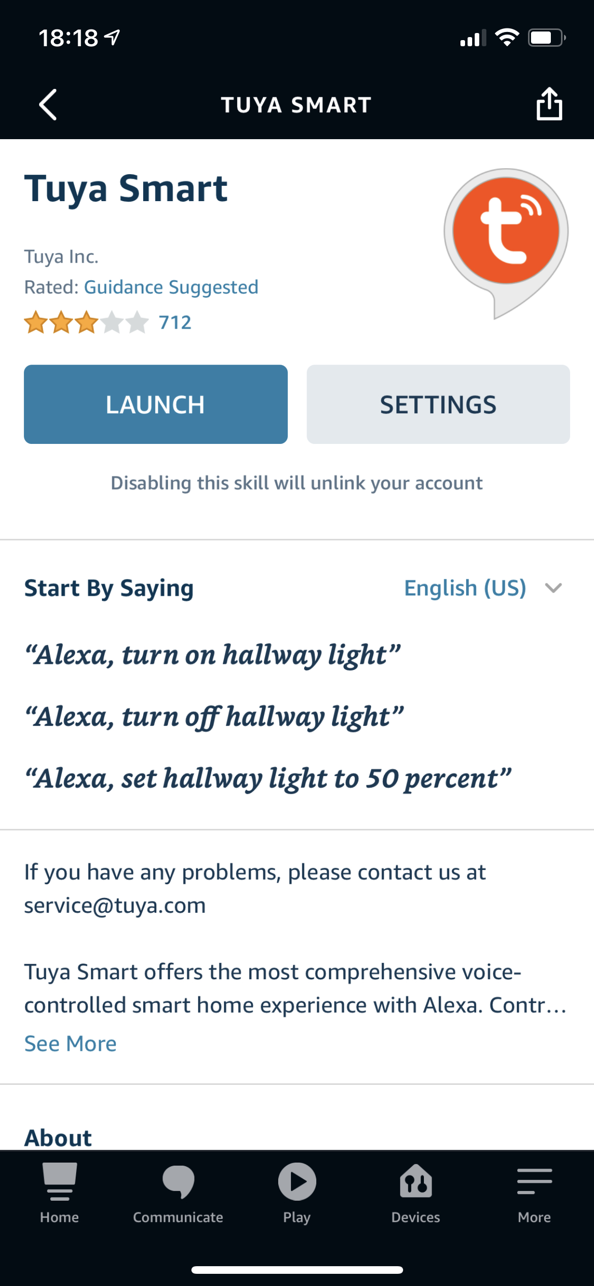 Alexa Smart Home Skills installation - Tuya Skill
