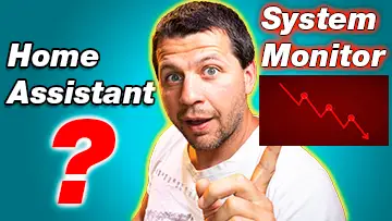 Kiril Peyanski pointing at System Monitor downtrend chard with Home Assistant question mark on the side