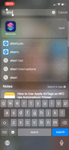 Creating an AirTag Automation from the Shortcuts app in Apple iOS