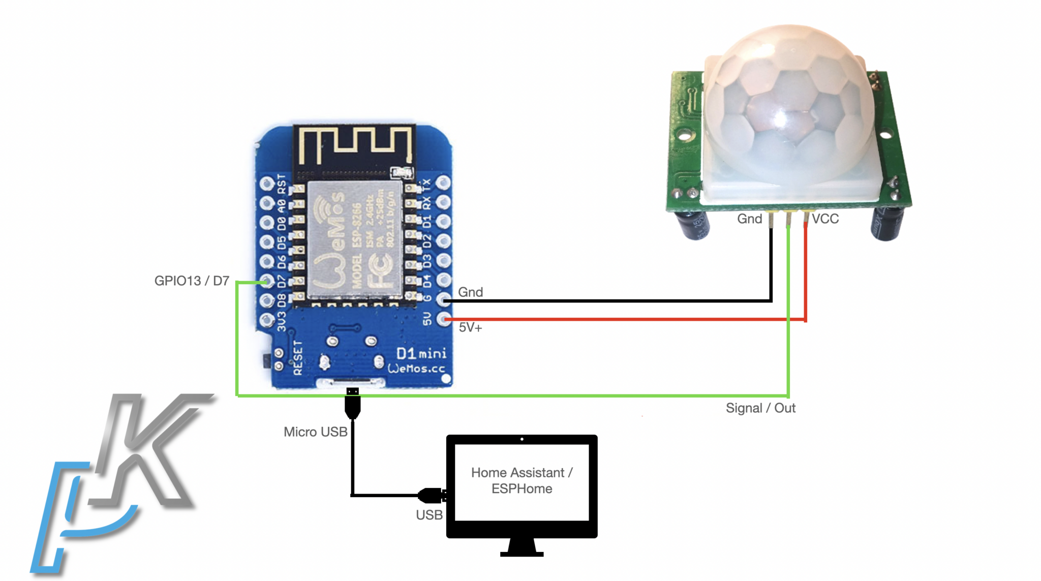 Cheap DIY Motion Sensor that works with ESPHome & Home Assistant