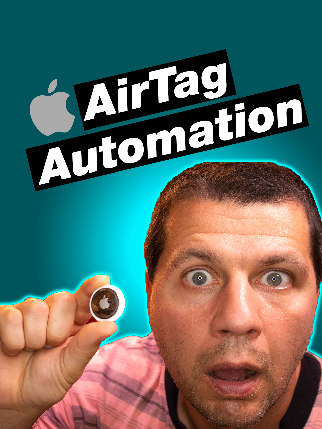 Kiril Peyanski holding an AirTag with AirTag automation label