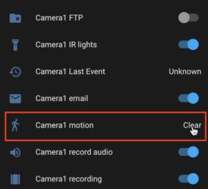 Reolink Camera Motion sensor added in Home Assistant Lovelace 