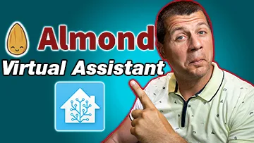 Kiril Peyanski pointing at Almond Virtual Assistant label