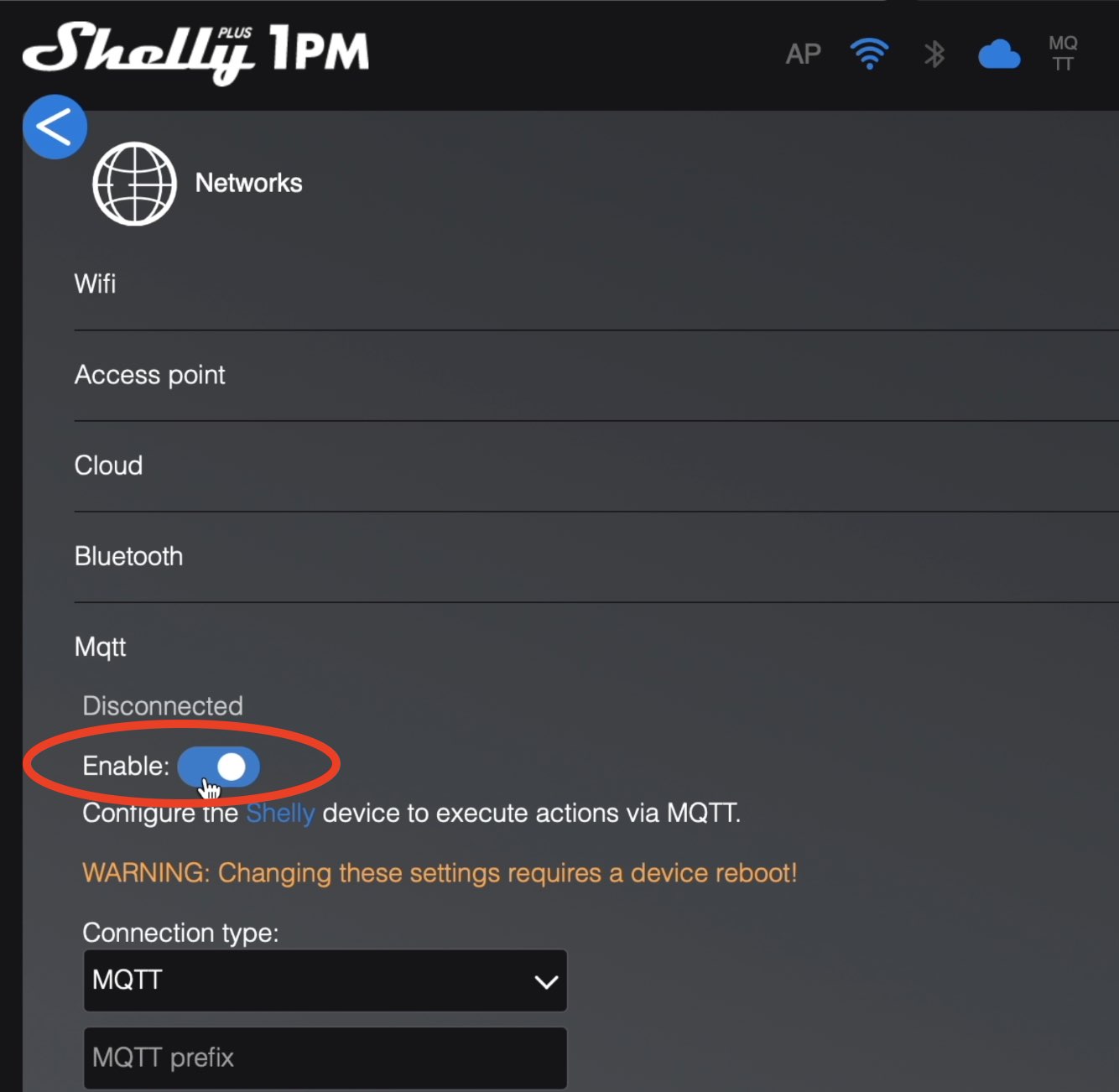 Enable MQTT in Shelly Web Interface to integrate Home Assistant and the new Shelly Plus devices.