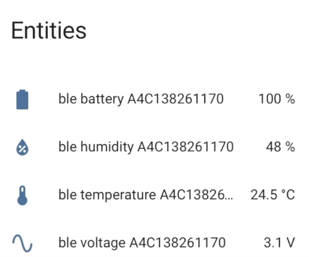 Xiaomi TH sensor readings in Home Assistant