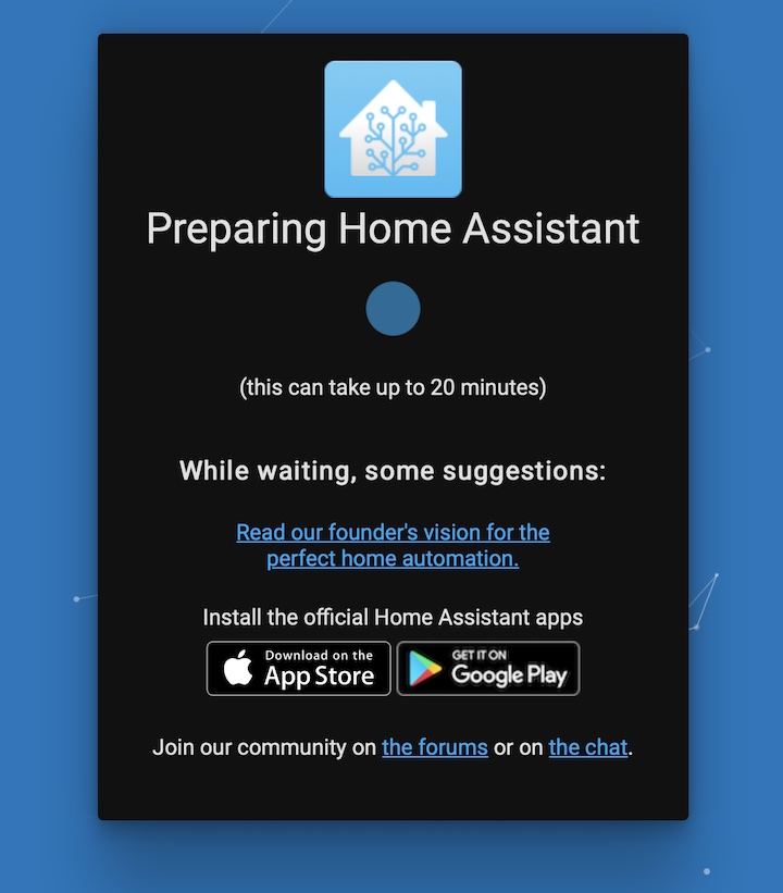 Home Assistant Supervised is installing wait up to 20minutes