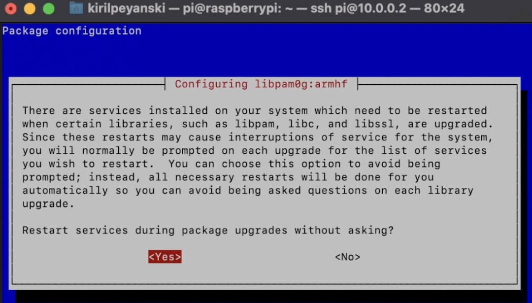 Restart services during package upgrades without asking dialog