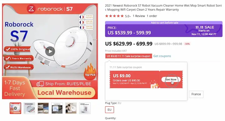 Use coupons if they are available to  buy even cheaper Smart Home gadgets during Singles day 11.11