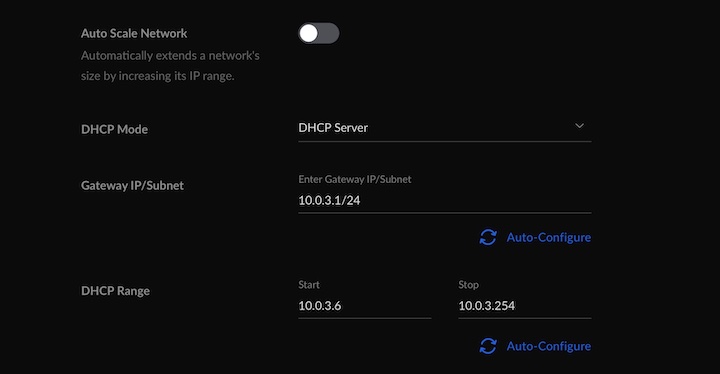 Auto Scale Network and DHCP Range settings in UniFi Dream Machine for my IoT UniFi Network,