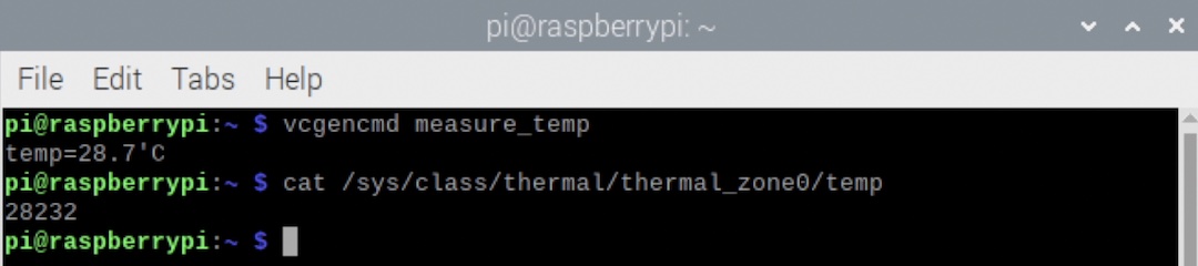 Get Raspberry Pi GPU and CPU temperature from terminal