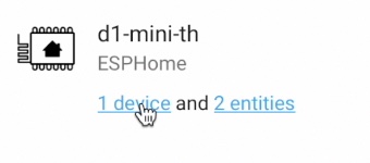 1 device and two entities are added to Home Assistant