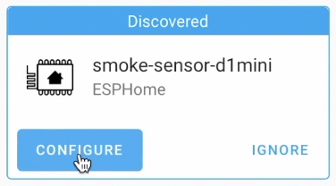 Configuire the DIY Smoke Sensor for Home Assistant