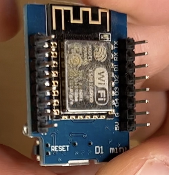 D1 Mini with Header pins on which you can connect female jumper wires. 