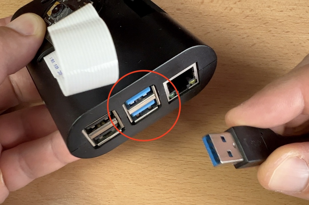 Blue USB ports are USB3 ports which are faster