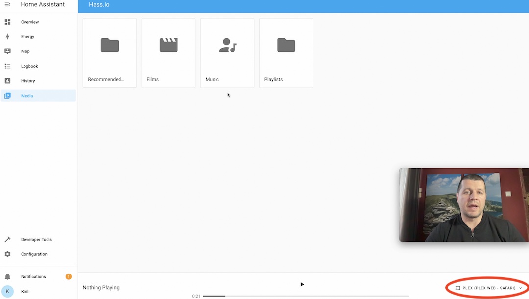 Plex in Home Assistant Media Section