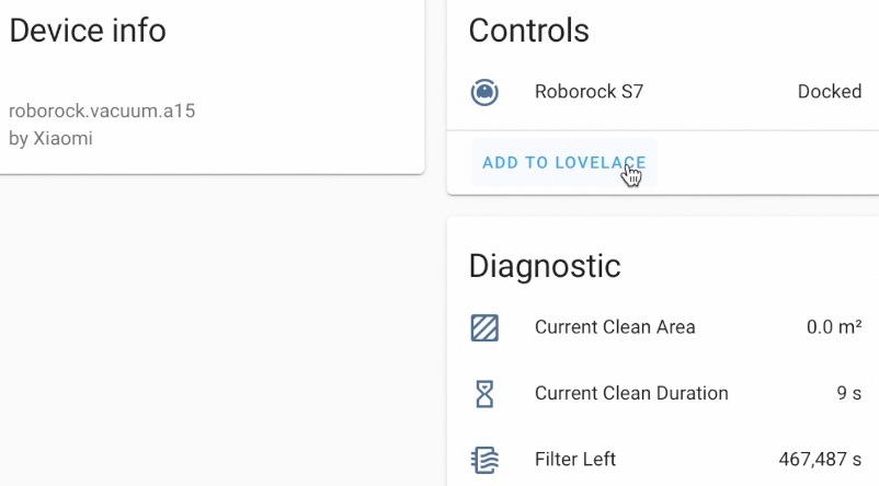 Added Roborock S7 in Home Assistant using the standard method