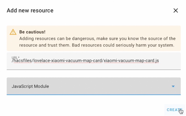 Adding Resource in Home Assistant