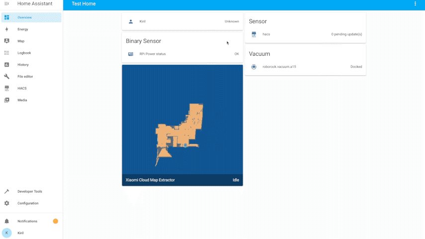 Home Assistant Roborock S7 custom map in action. 