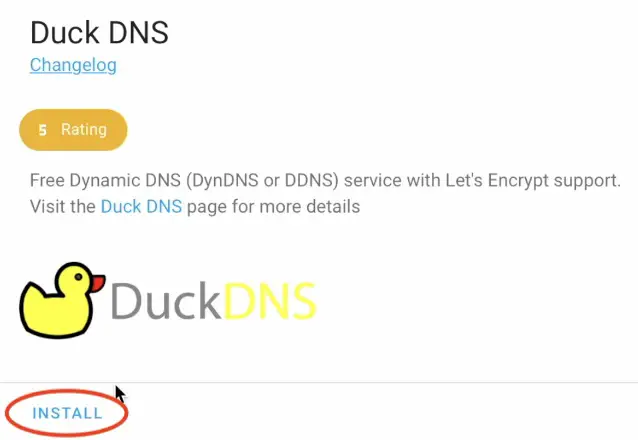 Install DuckDNS Home Assistatn Add-on
