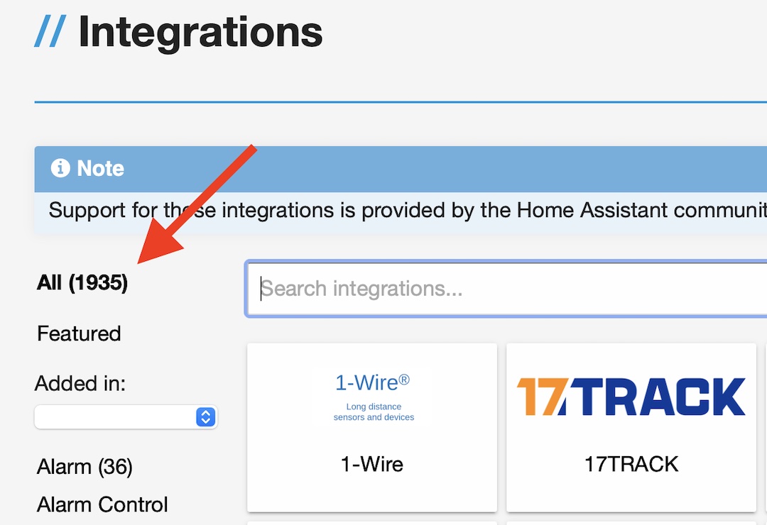 Why Home Assistant? Because of the number of Home Assistant integrations available at the time of writing this article. 