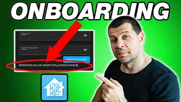 Kiril Peyanski pointing at Home Assistant Onboarding dialog with big Onboarding label above and home assistant logo