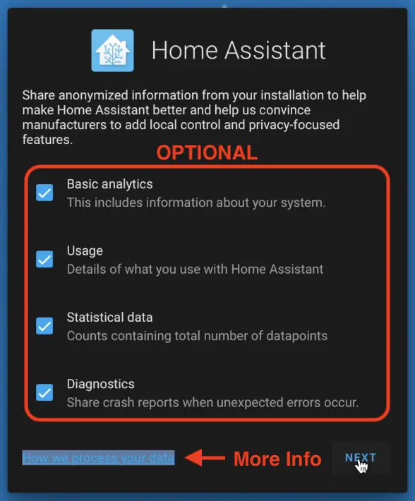 Home Assistant Onboarding - Analytics