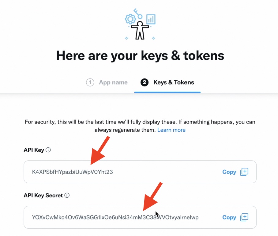 Copy API Key and API Secret
