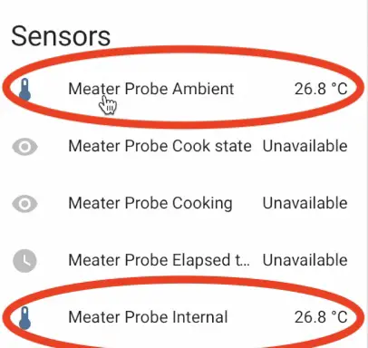 Probe Ambient and Probe Internal Readings