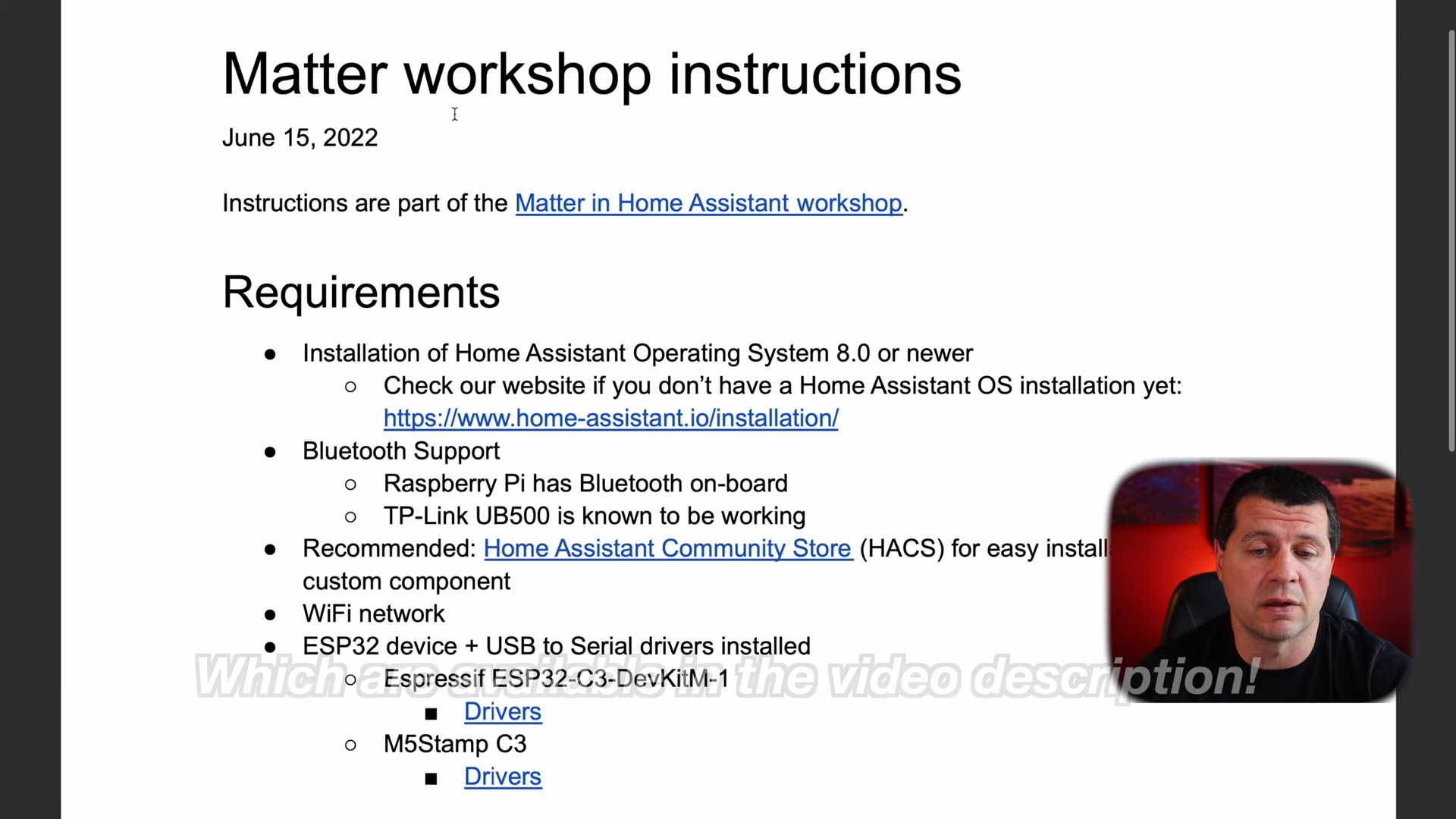 A picture of Matter WorkShop Instructions